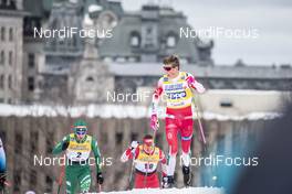 23.03.2019, Quebec, Canada (CAN): Johannes Hoesflot Klaebo (NOR), Federico Pellegrino (ITA), (l-r)  - FIS world cup cross-country, mass men, Quebec (CAN). www.nordicfocus.com. © Modica/NordicFocus. Every downloaded picture is fee-liable.