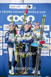 23.03.2019, Quebec, Canada (CAN): Therese Johaug (NOR), Stina Nilsson (SWE), Ingvild Flugstad Oestberg (NOR), (l-r)  - FIS world cup cross-country, mass women, Quebec (CAN). www.nordicfocus.com. © Modica/NordicFocus. Every downloaded picture is fee-liable.