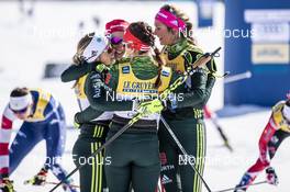 24.03.2019, Quebec, Canada (CAN): Laura Gimmler (GER), Pia Fink (GER), Sandra Ringwald (GER), Katharina Hennig (GER), (l-r)  - FIS world cup cross-country, pursuit women, Quebec (CAN). www.nordicfocus.com. © Modica/NordicFocus. Every downloaded picture is fee-liable.
