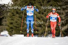20.02.2019, Seefeld, Austria (AUT): Juan Agurto (CHI), Samer Tawk (LBN), (l-r)  - FIS nordic world ski championships, cross-country, 15km men, Seefeld (AUT). www.nordicfocus.com. © Modica/NordicFocus. Every downloaded picture is fee-liable.