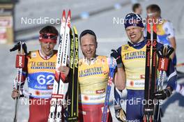 27.02.2019, Seefeld, Austria (AUT): Alexandra Kustova (RUS), Martin Johnsrud Sundby (NOR), Iivo Niskanen (FIN) - FIS nordic world ski championships, cross-country, 15km men, Seefeld (AUT). www.nordicfocus.com. © THIBAUT/NordicFocus. Every downloaded picture is fee-liable.
