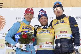 27.02.2019, Seefeld, Austria (AUT): Alexandra Kustova (RUS), Martin Johnsrud Sundby (NOR), Iivo Niskanen (FIN), (l-r) - FIS nordic world ski championships, cross-country, 15km men, Seefeld (AUT). www.nordicfocus.com. © THIBAUT/NordicFocus. Every downloaded picture is fee-liable.