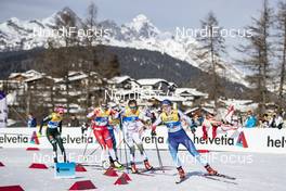 21.02.2019, Seefeld, Austria (AUT): Mari Eide (NOR), Hanna Falk (SWE), Nadine Faehndrich (SUI), (l-r)  - FIS nordic world ski championships, cross-country, individual sprint, Seefeld (AUT). www.nordicfocus.com. © Modica/NordicFocus. Every downloaded picture is fee-liable.