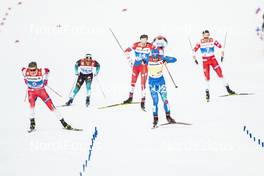 21.02.2019, Seefeld, Austria (AUT): Federico Pellegrino (ITA), Johannes Hoesflot Klaebo (NOR), Gleb Retivykh (RUS), Emil Iversen (NOR), Richard Jouve (FRA), (l-r)  - FIS nordic world ski championships, cross-country, individual sprint, Seefeld (AUT). www.nordicfocus.com. © Modica/NordicFocus. Every downloaded picture is fee-liable.