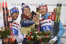 21.02.2019, Seefeld, Austria (AUT): Federico Pellegrino (ITA), Johannes Hoesflot Klaebo (NOR), Gleb Retivykh (RUS), (l-r) - FIS nordic world ski championships, cross-country, individual sprint, Seefeld (AUT). www.nordicfocus.com. © THIBAUT/NordicFocus. Every downloaded picture is fee-liable.