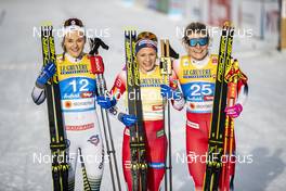 21.02.2019, Seefeld, Austria (AUT): Stina Nilsson (SWE), Maiken Caspersen Falla (NOR), Mari Eide (NOR), (l-r)  - FIS nordic world ski championships, cross-country, individual sprint, Seefeld (AUT). www.nordicfocus.com. © Modica/NordicFocus. Every downloaded picture is fee-liable.