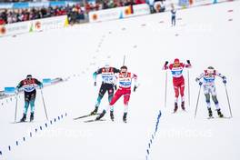 21.02.2019, Seefeld, Austria (AUT): Richard Jouve (FRA), Lucas Chanavat (FRA), Emil Iversen (NOR), Alexander Bolshunov (RUS), (l-r)  - FIS nordic world ski championships, cross-country, individual sprint, Seefeld (AUT). www.nordicfocus.com. © Modica/NordicFocus. Every downloaded picture is fee-liable.