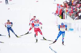 21.02.2019, Seefeld, Austria (AUT): Sindre Bjoernestad Skar (NOR), Federico Pellegrino (ITA), (l-r)  - FIS nordic world ski championships, cross-country, individual sprint, Seefeld (AUT). www.nordicfocus.com. © Modica/NordicFocus. Every downloaded picture is fee-liable.