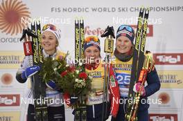 21.02.2019, Seefeld, Austria (AUT): Stina Nilsson (SWE), Maiken Caspersen Falla (NOR), Mari Eide (NOR), (l-r) - FIS nordic world ski championships, cross-country, individual sprint, Seefeld (AUT). www.nordicfocus.com. © THIBAUT/NordicFocus. Every downloaded picture is fee-liable.