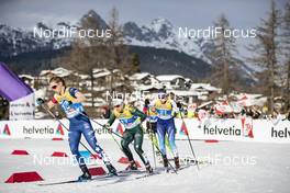 21.02.2019, Seefeld, Austria (AUT): Jessica Diggins (USA), Sandra Ringwald (GER), Laurien Van Der Graaff (SUI), (l-r)  - FIS nordic world ski championships, cross-country, individual sprint, Seefeld (AUT). www.nordicfocus.com. © Modica/NordicFocus. Every downloaded picture is fee-liable.