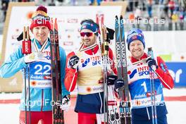 03.03.2019, Seefeld, Austria (AUT): Alexander Bolshunov (RUS), Hans Christer Holund (NOR), Sjur Roethe (NOR), (l-r)  - FIS nordic world ski championships, cross-country, mass men, Seefeld (AUT). www.nordicfocus.com. © Modica/NordicFocus. Every downloaded picture is fee-liable.