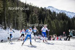 03.03.2019, Seefeld, Austria (AUT): Mirco Bertolina (ITA), Scott James Hill (CAN), Petr Knop (CZE), (l-r)  - FIS nordic world ski championships, cross-country, mass men, Seefeld (AUT). www.nordicfocus.com. © Modica/NordicFocus. Every downloaded picture is fee-liable.
