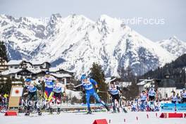 03.03.2019, Seefeld, Austria (AUT): Lucas Boegl (GER), Ireneu Esteve Altimiras (AND), Francesco De Fabiani (ITA), (l-r)  - FIS nordic world ski championships, cross-country, mass men, Seefeld (AUT). www.nordicfocus.com. © Modica/NordicFocus. Every downloaded picture is fee-liable.