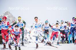 03.03.2019, Seefeld, Austria (AUT): Calle Halfvarsson (SWE), Sjur Roethe (NOR), (l-r)  - FIS nordic world ski championships, cross-country, mass men, Seefeld (AUT). www.nordicfocus.com. © Modica/NordicFocus. Every downloaded picture is fee-liable.