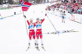 02.03.2019, Seefeld, Austria (AUT): Therese Johaug (NOR), Ingvild Flugstad Oestberg (NOR), (l-r)  - FIS nordic world ski championships, cross-country, mass women, Seefeld (AUT). www.nordicfocus.com. © Modica/NordicFocus. Every downloaded picture is fee-liable.