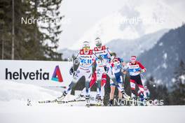 02.03.2019, Seefeld, Austria (AUT): Frida Karlsson (SWE), Teresa Stadlober (AUT), Ebba Andersson (SWE), (l-r), Jessica Diggins (USA), (l-r)  - FIS nordic world ski championships, cross-country, mass women, Seefeld (AUT). www.nordicfocus.com. © Modica/NordicFocus. Every downloaded picture is fee-liable.
