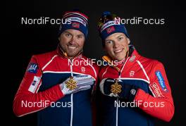 24.02.2019, Seefeld, Austria (AUT): Emil Iversen (NOR), Johannes Hoesflot Klaebo (NOR), (l-r)  - FIS nordic world ski championships, cross-country, medals, Seefeld (AUT). www.nordicfocus.com. Free handout image for editorial use for print and online media. No secondary purchase. © GEPA-pictures/WSC Seefeld 2019 