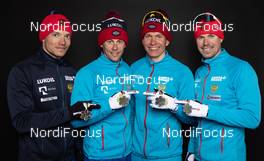 01.03.2019, Seefeld, Austria (AUT): Andrey Larkov (RUS), Alexander Bessmertnykh (RUS), Alexander Bolshunov (RUS), Sergey Ustiugov (RUS) - FIS nordic world ski championships, cross-country, medals, Seefeld (AUT). www.nordicfocus.com. Free handout image for editorial use for print and online media. No secondary purchase. © GEPA-pictures/WSC Seefeld 2019 