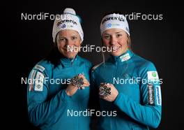 21.02.2019, Seefeld, Austria (AUT): Katja Visnar (SLO), Anamarija Lampic (SLO), (l-r)  - FIS nordic world ski championships, cross-country, medals, Seefeld (AUT). www.nordicfocus.com. Free handout image for editorial use for print and online media. No secondary purchase. © GEPA-pictures/WSC Seefeld 2019 
