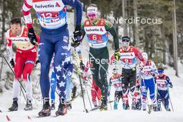 01.03.2019, Seefeld, Austria (AUT): Emil Iversen ((NOR)), Sebastian Eisenlauer ((GER)), Alex Harvey ((CAN)), (l-r)  - FIS nordic world ski championships, cross-country, 4x10km men, Seefeld (AUT). www.nordicfocus.com. © Modica/NordicFocus. Every downloaded picture is fee-liable.