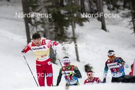 01.03.2019, Seefeld, Austria (AUT): Emil Iversen ((NOR)), Sebastian Eisenlauer ((GER)), Adrien Backscheider ((FRA)), (l-r)  - FIS nordic world ski championships, cross-country, 4x10km men, Seefeld (AUT). www.nordicfocus.com. © Modica/NordicFocus. Every downloaded picture is fee-liable.