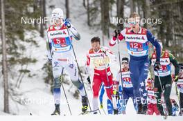 01.03.2019, Seefeld, Austria (AUT): Oskar Svensson ((SWE)), Erik Bjornsen ((USA)), Emil Iversen ((NOR)), (l-r)  - FIS nordic world ski championships, cross-country, 4x10km men, Seefeld (AUT). www.nordicfocus.com. © Modica/NordicFocus. Every downloaded picture is fee-liable.