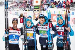 01.03.2019, Seefeld, Austria (AUT): Richard Jouve ((FRA)), Clement Parisse ((FRA)), Maurice Manificat ((FRA)), Adrien Backscheider ((FRA)), (l-r)  - FIS nordic world ski championships, cross-country, 4x10km men, Seefeld (AUT). www.nordicfocus.com. © Modica/NordicFocus. Every downloaded picture is fee-liable.