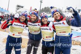 01.03.2019, Seefeld, Austria (AUT): Emil Iversen ((NOR)), Martin Johnsrud Sundby ((NOR)), Sjur Roethe ((NOR)), Johannes Hoesflot Klaebo ((NOR)) - FIS nordic world ski championships, cross-country, 4x10km men, Seefeld (AUT). www.nordicfocus.com. © Modica/NordicFocus. Every downloaded picture is fee-liable.