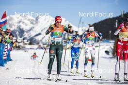 28.02.2019, Seefeld, Austria (AUT): Katharina Hennig (GER), Frida Karlsson (SWE), (l-r)  - FIS nordic world ski championships, cross-country, 4x5km women, Seefeld (AUT). www.nordicfocus.com. © Modica/NordicFocus. Every downloaded picture is fee-liable.