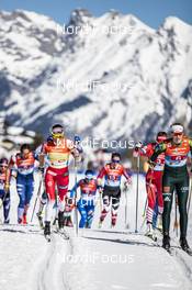 28.02.2019, Seefeld, Austria (AUT): Ebba Andersson (SWE), Victoria Carl (GER), Yulia Belorukova (RUS), (l-r)  - FIS nordic world ski championships, cross-country, 4x5km women, Seefeld (AUT). www.nordicfocus.com. © Modica/NordicFocus. Every downloaded picture is fee-liable.