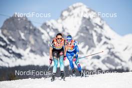 28.02.2019, Seefeld, Austria (AUT): Elisa Brocard (ITA), Delphine Claudel (FRA), (l-r)  - FIS nordic world ski championships, cross-country, 4x5km women, Seefeld (AUT). www.nordicfocus.com. © Modica/NordicFocus. Every downloaded picture is fee-liable.