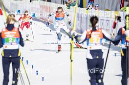 28.02.2019, Seefeld, Austria (AUT): Therese Johaug (NOR), Stina Nilsson (SWE), (l-r)  - FIS nordic world ski championships, cross-country, 4x5km women, Seefeld (AUT). www.nordicfocus.com. © Modica/NordicFocus. Every downloaded picture is fee-liable.
