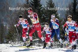 23.02.2019, Seefeld, Austria (AUT): Sergey Ustiugov (RUS), Sjur Roethe (NOR), Andrew Musgrave (GBR), (l-r)  - FIS nordic world ski championships, cross-country, skiathlon men, Seefeld (AUT). www.nordicfocus.com. © Modica/NordicFocus. Every downloaded picture is fee-liable.
