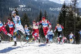 23.02.2019, Seefeld, Austria (AUT): Johannes Hoesflot Klaebo (NOR), Daniel Rickardsson (SWE), Alexander Bolshunov (RUS), Alex Harvey (CAN), (l-r)  - FIS nordic world ski championships, cross-country, skiathlon men, Seefeld (AUT). www.nordicfocus.com. © Modica/NordicFocus. Every downloaded picture is fee-liable.