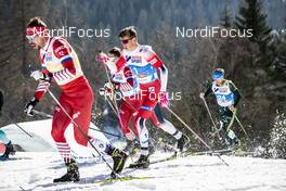 23.02.2019, Seefeld, Austria (AUT): Sergey Ustiugov (RUS), Johannes Hoesflot Klaebo (NOR), (l-r)  - FIS nordic world ski championships, cross-country, skiathlon men, Seefeld (AUT). www.nordicfocus.com. © Modica/NordicFocus. Every downloaded picture is fee-liable.