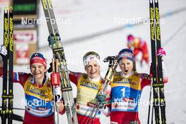 23.02.2019, Seefeld, Austria (AUT): Natalia Nepryaeva (RUS), Therese Johaug (NOR), Ingvild Flugstad Oestberg (NOR), (l-r)  - FIS nordic world ski championships, cross-country, skiathlon women, Seefeld (AUT). www.nordicfocus.com. © Modica/NordicFocus. Every downloaded picture is fee-liable.