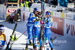 23.02.2019, Seefeld, Austria (AUT): Caterina Ganz (ITA), Anna Comarella (ITA), Elisa Brocard (ITA), (l-r)  - FIS nordic world ski championships, cross-country, skiathlon women, Seefeld (AUT). www.nordicfocus.com. © Modica/NordicFocus. Every downloaded picture is fee-liable.