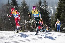 23.02.2019, Seefeld, Austria (AUT): Anna Nechaevskaya (RUS), Sofie Krehl (GER), (l-r)  - FIS nordic world ski championships, cross-country, skiathlon women, Seefeld (AUT). www.nordicfocus.com. © Modica/NordicFocus. Every downloaded picture is fee-liable.