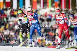 24.02.2019, Seefeld, Austria (AUT): Katja Visnar (SLO), Sadie Bjornsen (USA), Natalia Nepryaeva (RUS), (l-r)  - FIS nordic world ski championships, cross-country, team sprint, Seefeld (AUT). www.nordicfocus.com. © Modica/NordicFocus. Every downloaded picture is fee-liable.