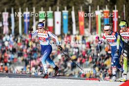 24.02.2019, Seefeld, Austria (AUT): Laurien Van Der Graaf (SUI), Sadie Bjornsen (USA), (l-r)  - FIS nordic world ski championships, cross-country, team sprint, Seefeld (AUT). www.nordicfocus.com. © Modica/NordicFocus. Every downloaded picture is fee-liable.