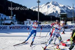 24.02.2019, Seefeld, Austria (AUT): Stina Nilsson (SWE), Victoria Carl (GER), Greta Laurent (ITA), Ingvild Flugstad Oestberg (NOR), (l-r)  - FIS nordic world ski championships, cross-country, team sprint, Seefeld (AUT). www.nordicfocus.com. © Modica/NordicFocus. Every downloaded picture is fee-liable.