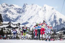24.02.2019, Seefeld, Austria (AUT): Anamarija Lampic (SLO), Maiken Caspersen Falla (NOR), Sandra Ringwald (GER), Maja Dahlqvist (SWE), (l-r)  - FIS nordic world ski championships, cross-country, team sprint, Seefeld (AUT). www.nordicfocus.com. © Modica/NordicFocus. Every downloaded picture is fee-liable.
