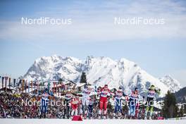 24.02.2019, Seefeld, Austria (AUT): Ingvild Flugstad Oestberg (NOR), Stina Nilsson (SWE), Sadie Bjornsen (USA), Laurien Van Der Graaf (SUI), Kerttu Niskanen (FIN), (l-r)  - FIS nordic world ski championships, cross-country, team sprint, Seefeld (AUT). www.nordicfocus.com. © Modica/NordicFocus. Every downloaded picture is fee-liable.
