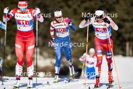 24.02.2019, Seefeld, Austria (AUT): Laurien Van Der Graaf (SUI), Natalia Nepryaeva (RUS), Sadie Bjornsen (USA), (l-r)  - FIS nordic world ski championships, cross-country, team sprint, Seefeld (AUT). www.nordicfocus.com. © Modica/NordicFocus. Every downloaded picture is fee-liable.