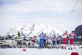 24.02.2019, Seefeld, Austria (AUT): Francesco De Fabiani (ITA), Viktor Thorn (SWE), Gleb Retivykh (RUS), Emil Iversen (NOR), (l-r)  - FIS nordic world ski championships, cross-country, team sprint, Seefeld (AUT). www.nordicfocus.com. © Modica/NordicFocus. Every downloaded picture is fee-liable.