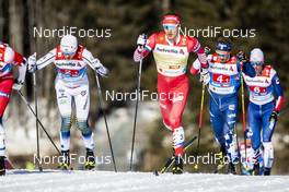 24.02.2019, Seefeld, Austria (AUT): Gleb Retivykh (RUS), Simeon Hamilton (USA), Viktor Thorn (SWE), (l-r)  - FIS nordic world ski championships, cross-country, team sprint, Seefeld (AUT). www.nordicfocus.com. © Modica/NordicFocus. Every downloaded picture is fee-liable.