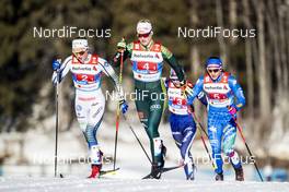 24.02.2019, Seefeld, Austria (AUT): Stina Nilsson (SWE), Victoria Carl (GER), Greta Laurent (ITA), (l-r)  - FIS nordic world ski championships, cross-country, team sprint, Seefeld (AUT). www.nordicfocus.com. © Modica/NordicFocus. Every downloaded picture is fee-liable.