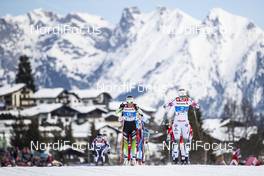 24.02.2019, Seefeld, Austria (AUT): Anamarija Lampic (SLO), Maja Dahlqvist (SWE), (l-r)  - FIS nordic world ski championships, cross-country, team sprint, Seefeld (AUT). www.nordicfocus.com. © Modica/NordicFocus. Every downloaded picture is fee-liable.