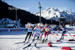 24.02.2019, Seefeld, Austria (AUT): Dahria Beatty (CAN), Sandra Ringwald (GER), Maja Dahlqvist (SWE), Maiken Caspersen Falla (NOR), Lucia Scardoni (ITA), (l-r)  - FIS nordic world ski championships, cross-country, team sprint, Seefeld (AUT). www.nordicfocus.com. © Modica/NordicFocus. Every downloaded picture is fee-liable.