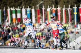 24.02.2019, Seefeld, Austria (AUT): Maja Dahlqvist (SWE), Maiken Caspersen Falla (NOR), (l-r)  - FIS nordic world ski championships, cross-country, team sprint, Seefeld (AUT). www.nordicfocus.com. © Modica/NordicFocus. Every downloaded picture is fee-liable.